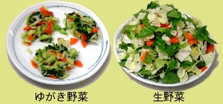 同じ量の野菜